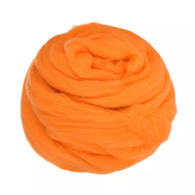 Needle Felting Wool, 3.5 Oz Nature Fibre Wool Yarn Roving (Orange)