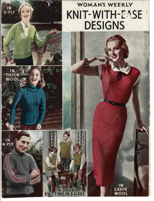 Woman's Weekly Knit-With-Ease Designs Vintage Knitting Patterns Book