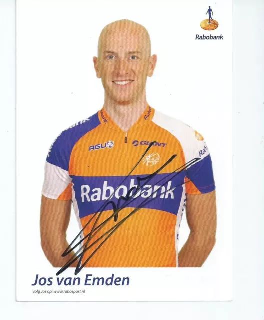  TDF-CYCLISME cp AUTOGRAPHE " JOS  VAN  EMDEN" team   RABOBANK