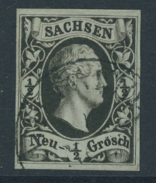 Sachsen Mi. Nr. 3b gestempelt K1 „MITTWEIDA“ LUXUS Fotobefund Vaatz BPP