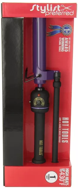 HOT TOOLS :2108 Nano Ceramic Marcel Curling Iron, Black,Purple, 1 Inch