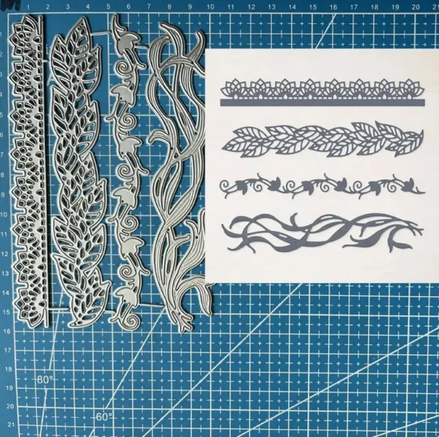 Taquetes de corte de metal hoja borde libro de recortes grabado papel tarjeta artesanías plantillas