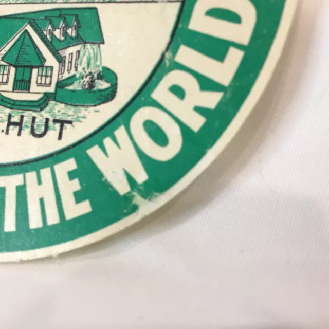 Grand Coulee Dam Green Hut Round Vintage Travel Advertising Souvenir 1940's 4"