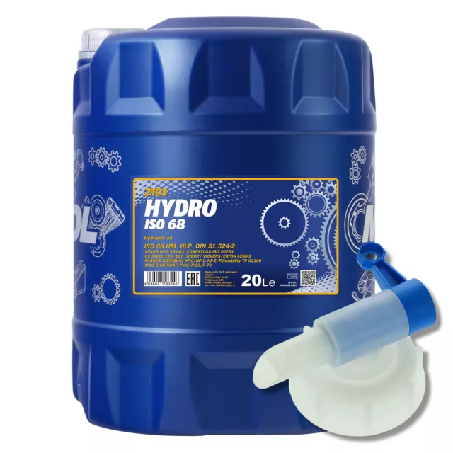 20 (1x20) litros MANNOL Hydro ISO HLP 68 aceite hidráulico con grifo de escape