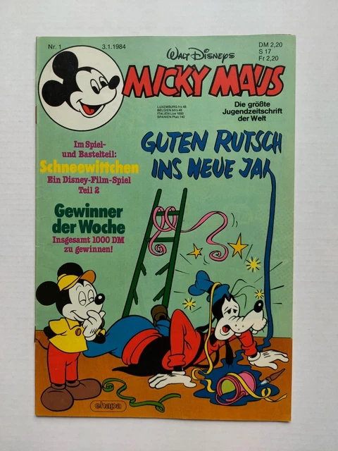 Ehapa - Micky Maus Nr. 1 / 03.1.1984 - Top Zustand / Z1 (mit Beilage)