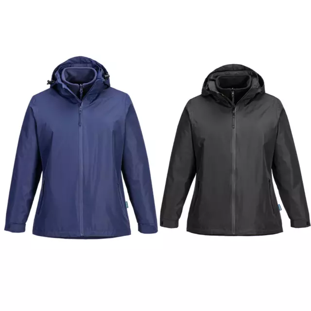 Portwest S574 Women 3 in 1 Jacket Windproof Waterproof Ladies Winter Hooded Coat