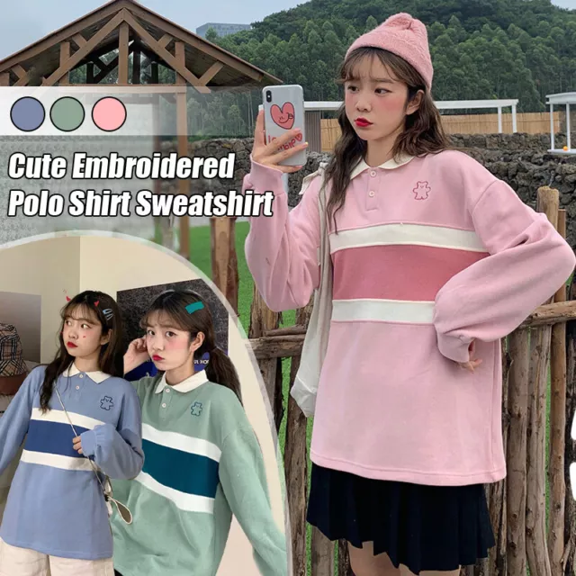 Women Girl Shirt T-shirt Pullover Sweatshirt Japanese Top Kawaii Cute Loose