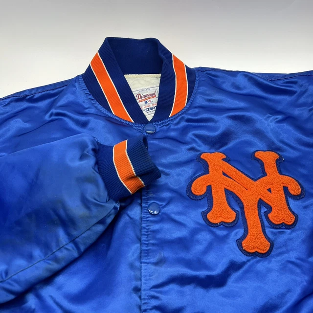 Starter Diamond Collection New York Mets Satin Lined Jacket Youth Large Vintage