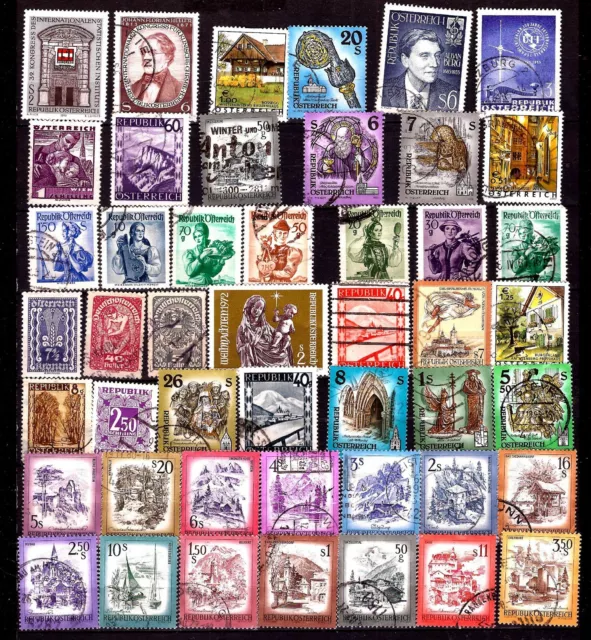 ZY1591 AUTRICHE 110 timbres: usage courant,faciale en schilling,tous différents