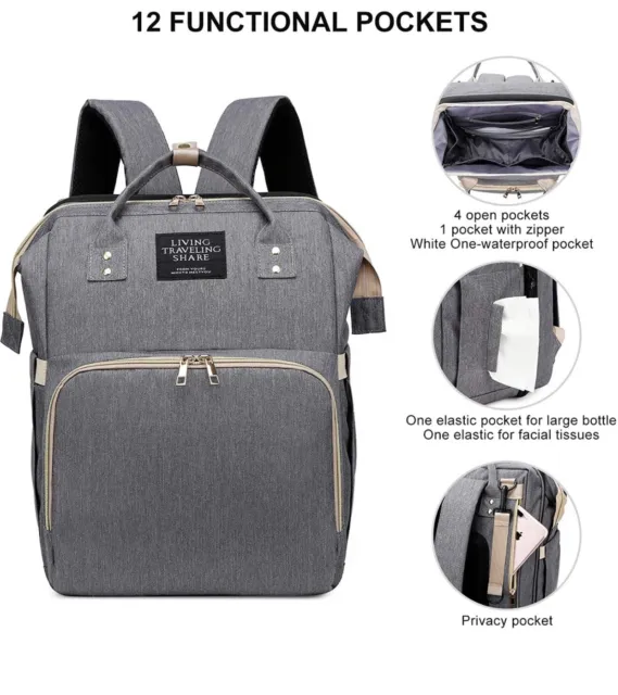 Living Traveling Share Multi-Function Portable Baby Bassinet Travel Diaper Bag