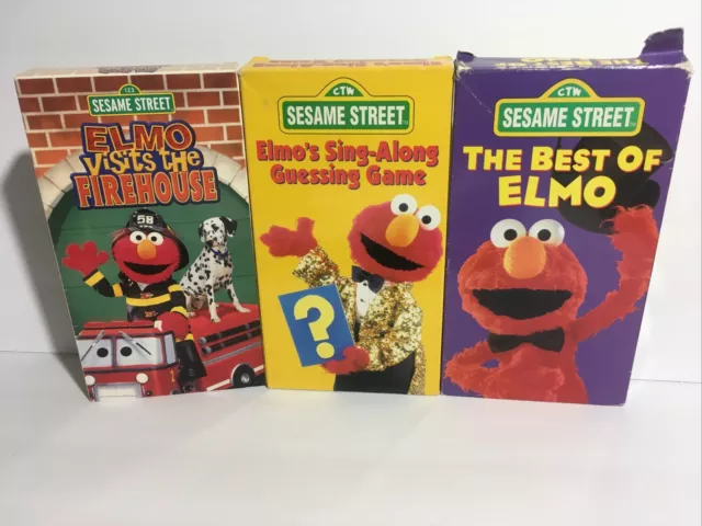 SESAME STREET VHS Lot of 3 - Best of Elmo, Sing-along Guessing Game ...