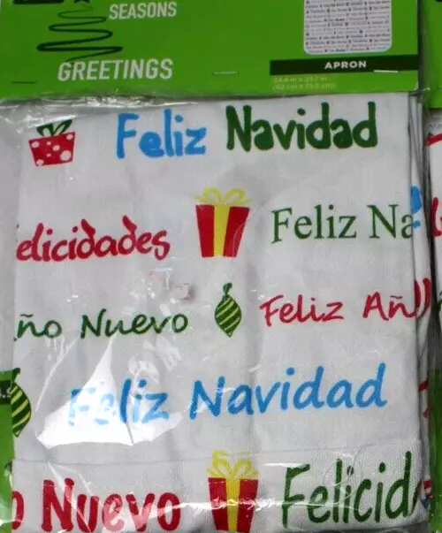 Delantal de Navidad Feliz Año Nuevo 24"" X 29"" Navidad NUEVO