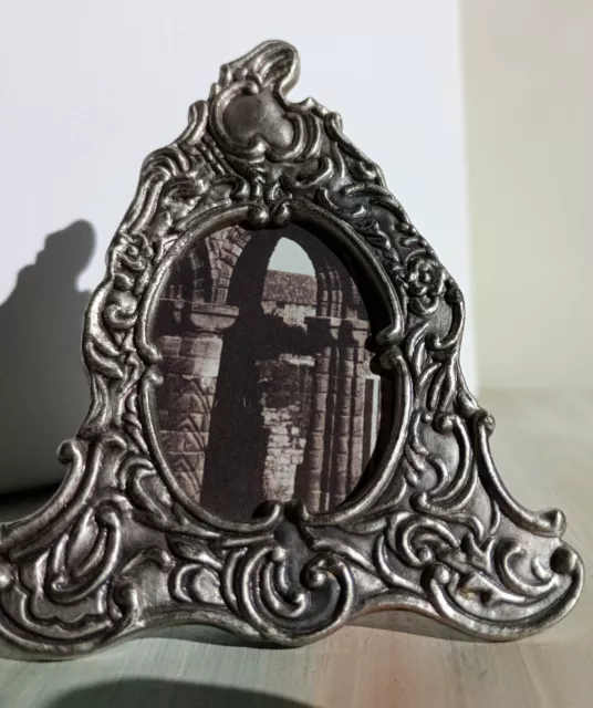 Photo Frame Rococo Style Miniature Silver Colour Metal Home Decor Ornament 2