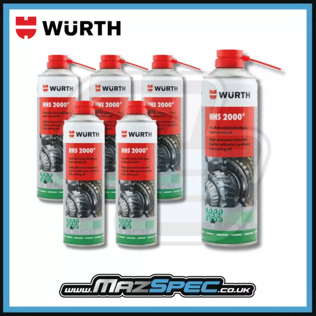 Wurth HHS 2000 Fluid Adhesive Lubricant High Pressure Resistant x6 Pack 500ml