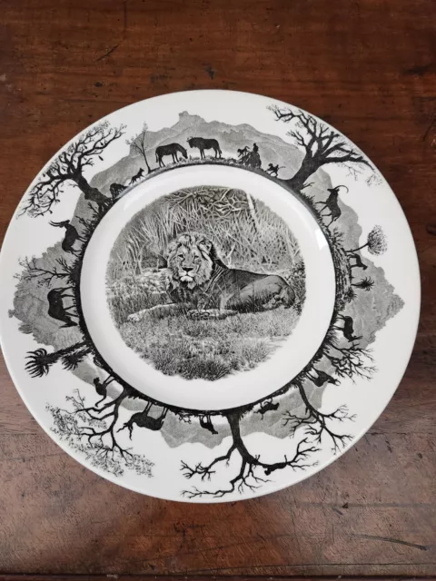 Kruger National Park Wedgwood 10.75" Lion Dinner Plate England 1ST EDITION of 6.