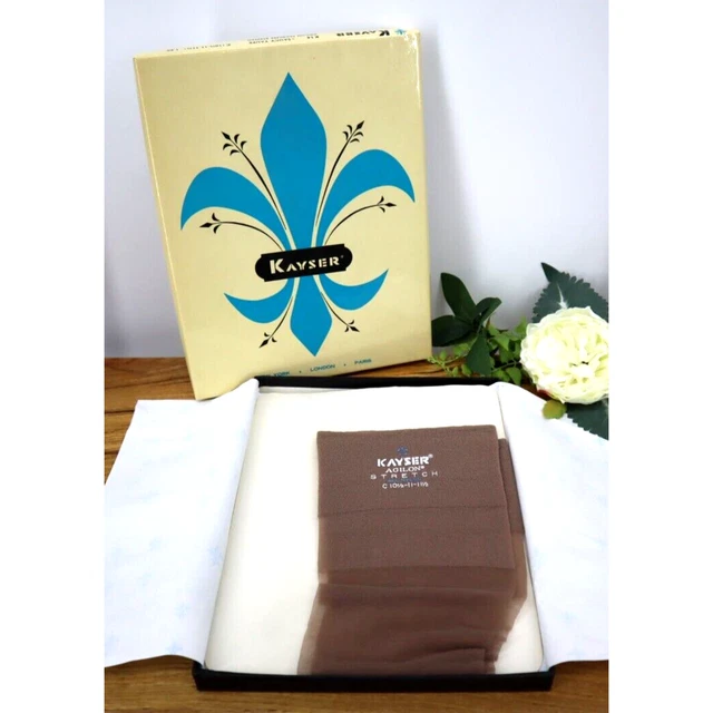 Vintage Kayser Saucy Taupe Agilon Seamless Stretch Tights Size 10.5 - 11.5 NEW