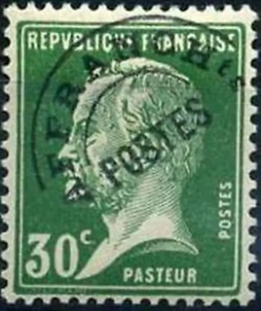 FRANCE PREOBLITERE TIMBRE STAMP YVERT N° 66 " PASTEUR 30c VERT " NEUF xx TTB