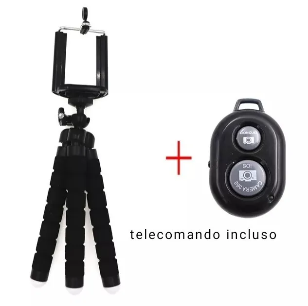 Cavalletto Treppiede  Flessibile snodabile supporto smartphone selfie go pro Ner