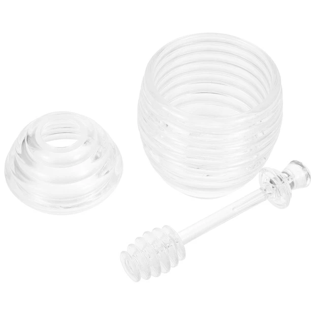 Pot à Miel Design Abeille Avec Bâtonnet - Récipient Transparent Pour Cuisine | Style Mignon Et Pratique