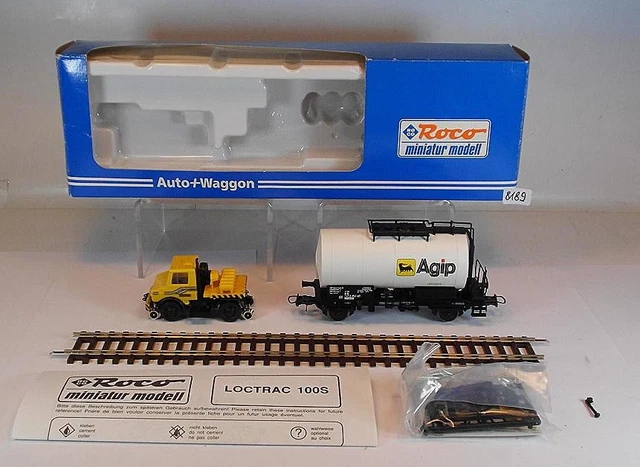 Roco H0 1909 Wagon-Citerne Agip Avec Unimog À Deux Voies En OVP État Roco H0 1909 Wagon-Citerne Agip Avec Unimog À Deux Voies En OVP État