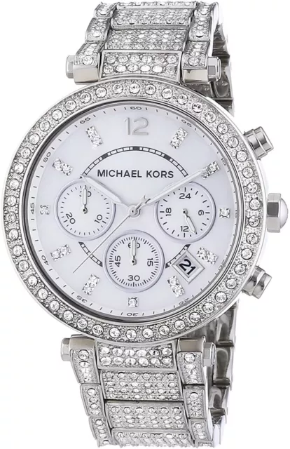 Montre Femme Michael Kors Chrono Parker Argent Mk5572 - Garantie - Prix De...