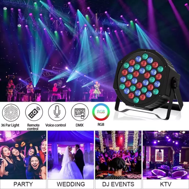 10X 80W 36 RGB LED Bühnenbeleuchtung PAR Can DMX Show Party DJ Licht Projektor