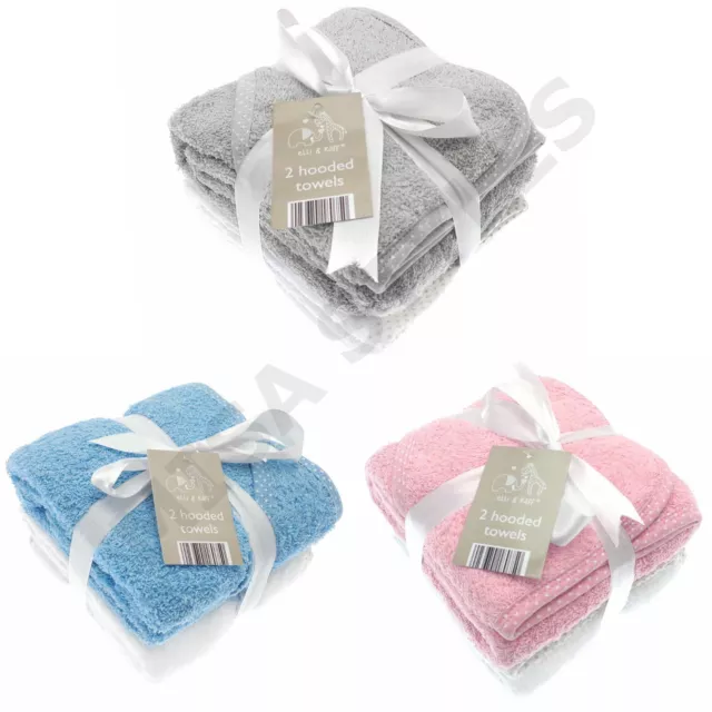 Elli & Raff 100% Cotton Soft Newborn Baby Hooded Bath Time Shower Towels Wrap