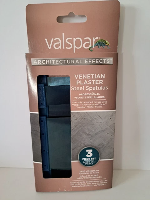Valspar Venetian Plaster Spatula Set (3) Blue Steel Blades Brand New