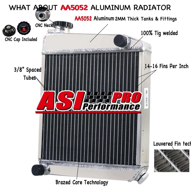 Worley Auto Parts Aluminum Radiator For Austin Mini Cooper (1959-1997) – 50mm 2-Core Manual