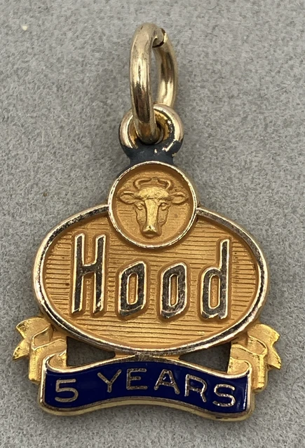 HOOD Dairy Co. employee 1/10 10K Gold 5 Year service award Charm Pendant
