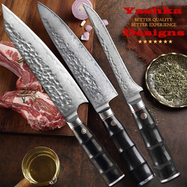 3-Piece Japanese Chef Knife Set Gyuto Kiritsuke Boning Kitchen Knives Home Tools