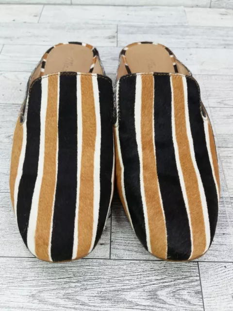 WOMEN'S MADEWELL MULES Shoes Brown Black Striped Calf Hair Leather ...