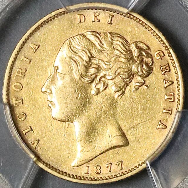 1877 PCGS AU Victoria 1/2 Sovereign Gold Great Britain Die 157 Coin (23051301D)