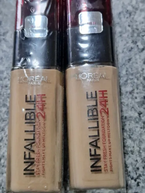 2 x GOLDEN SAND ‎LOREAL INFALLIBLE FOUNDATION No 200