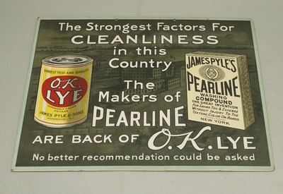 Original Circa 1890S Early 1900S James Pyle Pearline Cardboard Advertising Sign