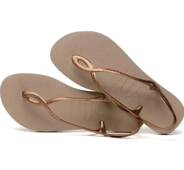 NWT ~ Havaianas ~ Womens 9 - 10 Twisted Sling Back Flip Flop Sandals ~ ROSE GOLD