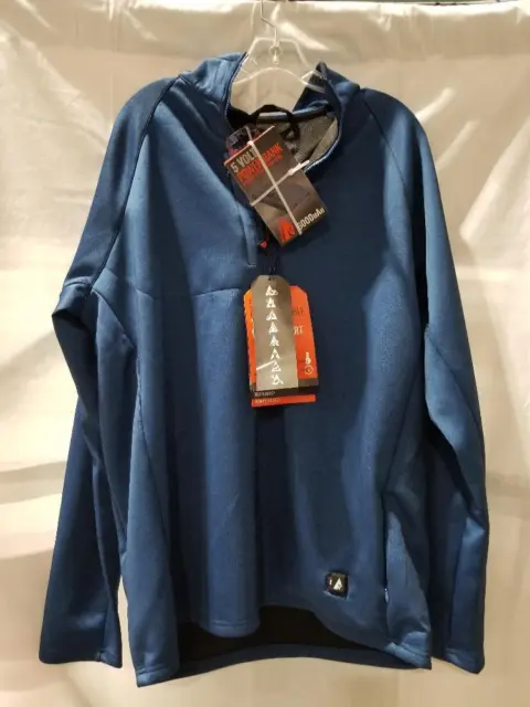 ActionHeat Men's 5V Battery Heated 1/2 Zip Pullover Shirt - Blue - XX-Large