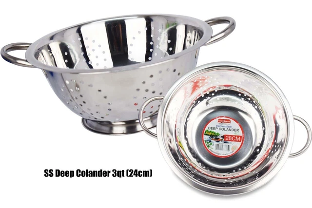 Preier Housewares Enael Retro Colander Bowl Stainless Steel Pasta Strainer Crea Rice Strainer