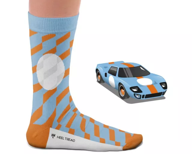 HEEL TREAD Socken im Design "GT40" - Gr. 41-46 - Auto Oldtimer Race GT 40 Socks