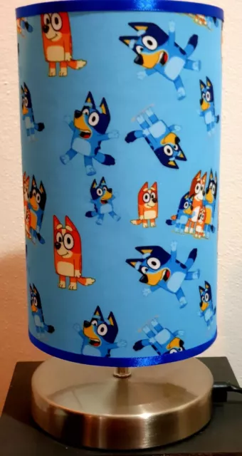 Bluey bingo blue dog abc Touch lamp with fabric shade and bulb