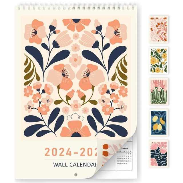 WALL CALENDAR 20242025, 2025 Abstract Art from 1Floral 19.27 PicClick