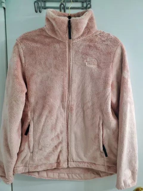 The North Face Furry Fleece Osito Womens MED Light PINK Sherpa Full Zip Jacket