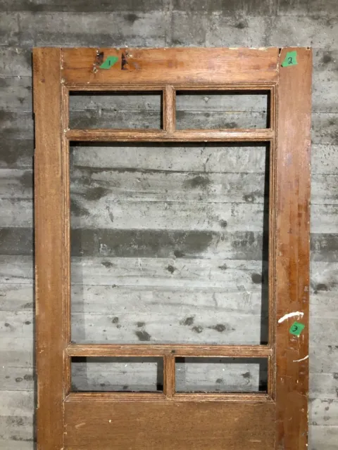 Vintage Oak Wood French Door (Church/School House) /w No Glass 5 Lite 31x82 2