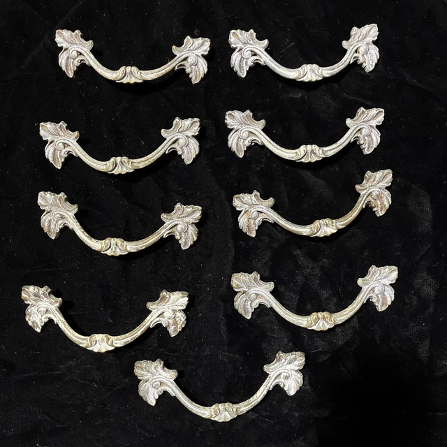 Vintage Lot 8 Brass French Provincial Furniture Dresser Drawer Pulls