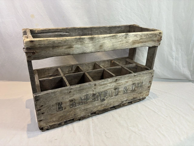 ANCIEN CASIER BOIS Caisse à Bouteilles porte bouteilles bois vintage