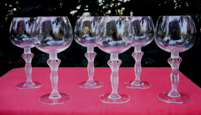 Bayel Naked Nude Woman Wine Glasses Verres A Vin Femme Nu Nue Erotique Art Deco