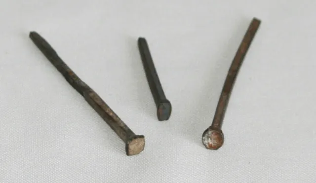 Reclaimed Salvage Square Iron Nails 1.5” & 2.5" * Lot of Three Primitive Antique 3