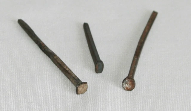 Reclaimed Salvage Square Iron Nails 1.5” & 2.5" * Lot of Three Primitive Antique 3
