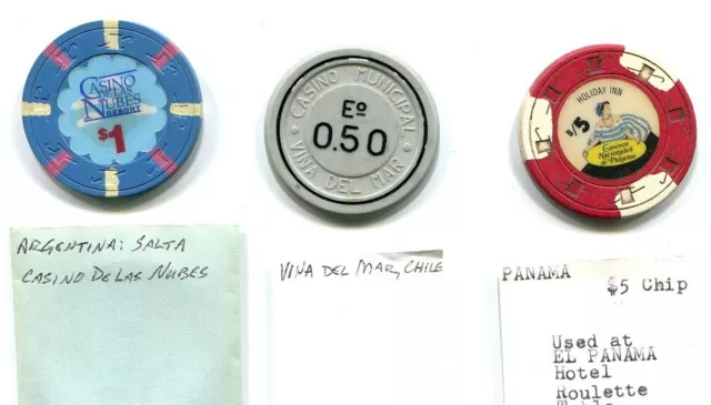 South American  3 Casino Chips