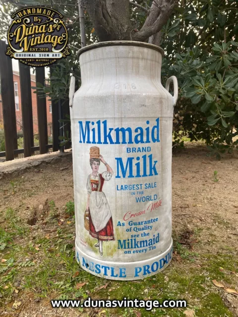 Lechera de Aluminio 40L. Milkmaid Brand Milk.